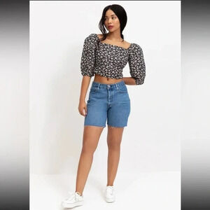 Levi's Women's Long Sleeve Yvie Blouse Crop Top NWT